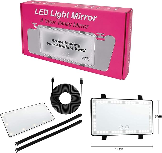 Car Vanity Mirror, with 3 Light Modes & 60 LEDs - Image 7
