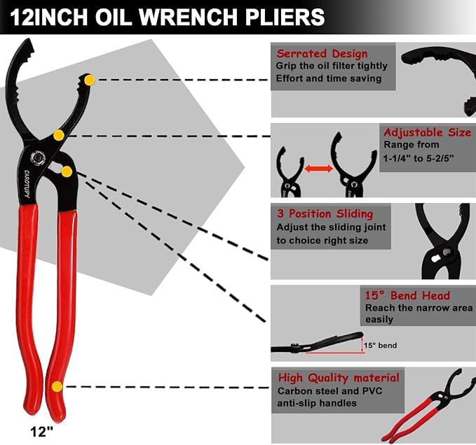 8pcs Oil Filter Wrench Set, Oil filter Removal Tool Adjustable from - Image 5