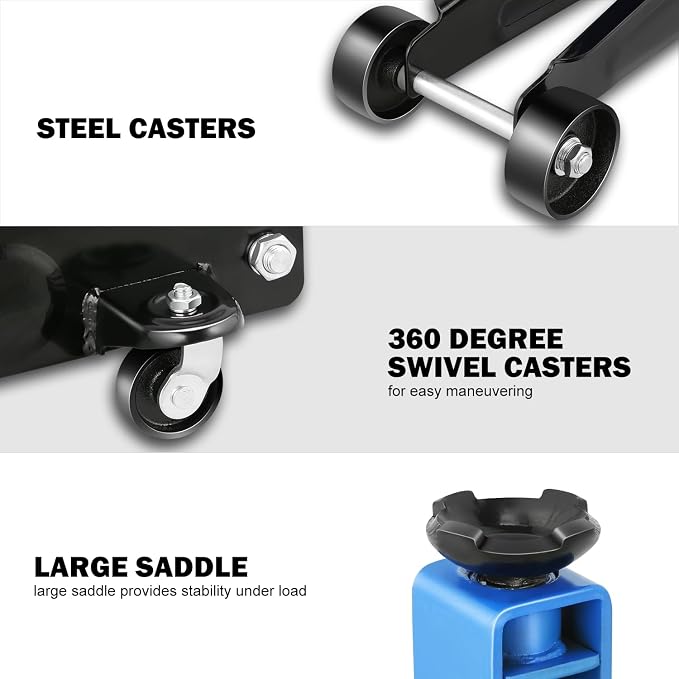 DNA MOTORING 3 Ton Low Profile Floor Jack, 3 tons Capacity Fast Lift Hydraulic - Image 5