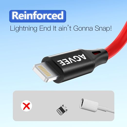 AGVEE 2 Pack 5ft Coiled Short USB to Lightning Charging Cable 3A Fast Charger - Image 6