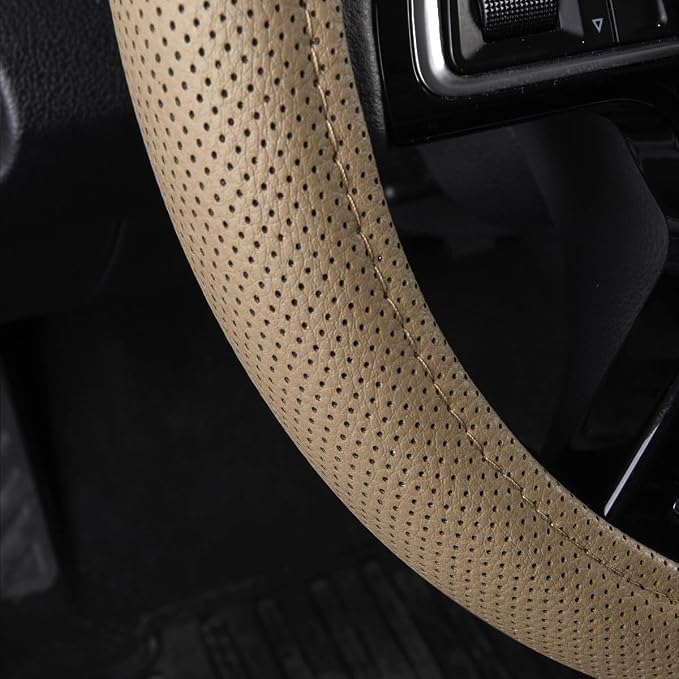 Car Pass Classical Leather Automotive Universal Steering Wheel Covers, - Image 3