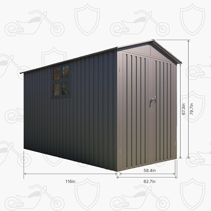 5’ x 10’ Motorcycle Storage Sheds, Metal Shelter & Garage - Image 4