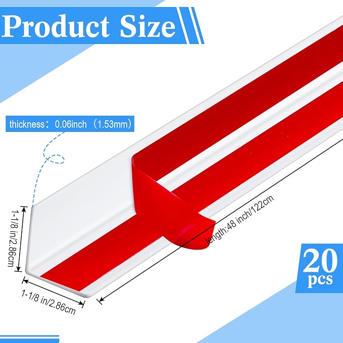 Sasylvia 10 Pcs Wall Corner Protector Guards, 1-1/8 x 36 Inches Self Adhesive - Image 2