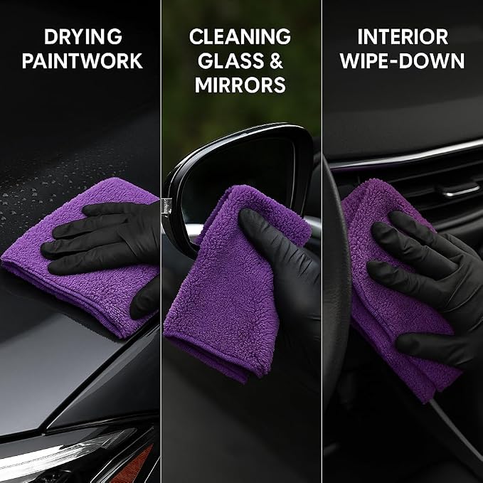 3 Pack Reusable Pak Details Micro Fiber Towels Car Detailing | 16x16 - Image 4