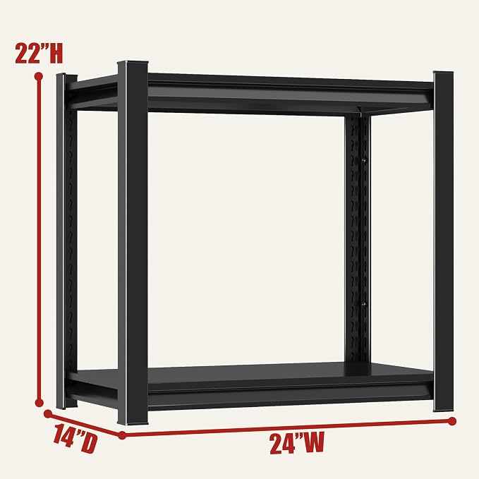 Metal Garage Shelving Unit, Heavy Duty 2-Tier Adjustable Storage Shelf - Image 3