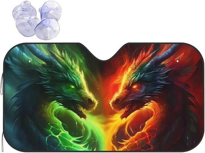 Dragon Car Sun Shade Windshield Sunshade Foldable Front Window Shield Cover by mutakin