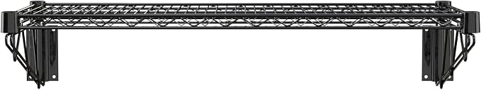 14" x 36" Black Epoxy Wire Wall Mount Shelf - Image 4