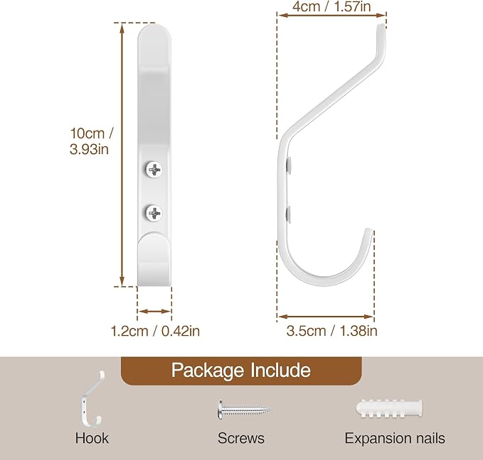 Coat Hook for Hanging, Stainless Wall Hooks for Towel, Wall Mounted Coat Hanger - Image 4