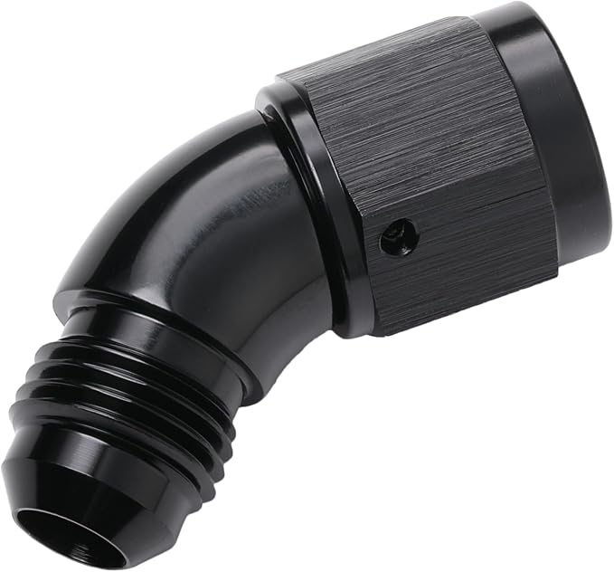 45 Degree 6AN Male to 6AN Female Swivel Full Flow Fitting Adapter Coupler - Image 3