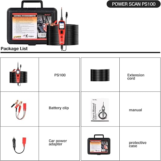 Autel PowerScan PS100 Power Circuit Probe Kit - 12V 24V Car Circuit System - Image 9