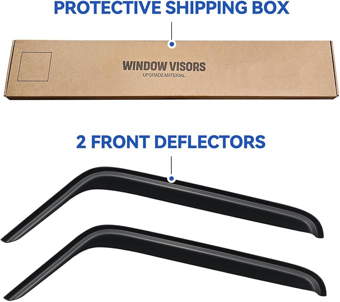 Window Visors Rain Guards for 2007-2018 Jeep Wrangler 2-Door, Out-Channel - Image 5