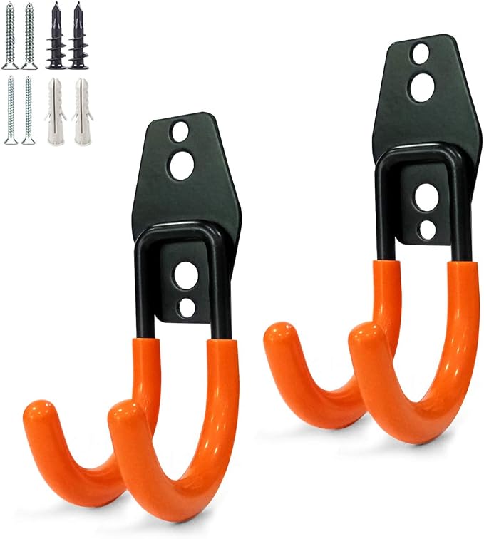 2 Pack Garage Storage Utility Hooks，Garage Garden Tool Organizer，Steel Wall by GeeWatom