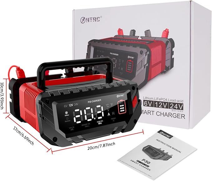 30 Amp Lithium Battery Charger, 6V/12V/24V Lifepo4, Lead-Acid Portable Car - Image 6