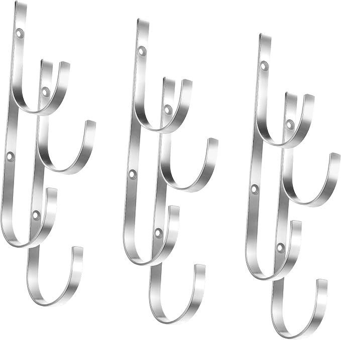 6 Pieces Pool Pole Hook Hanger Swimming Metal Brackets Pool Hook - Image 2