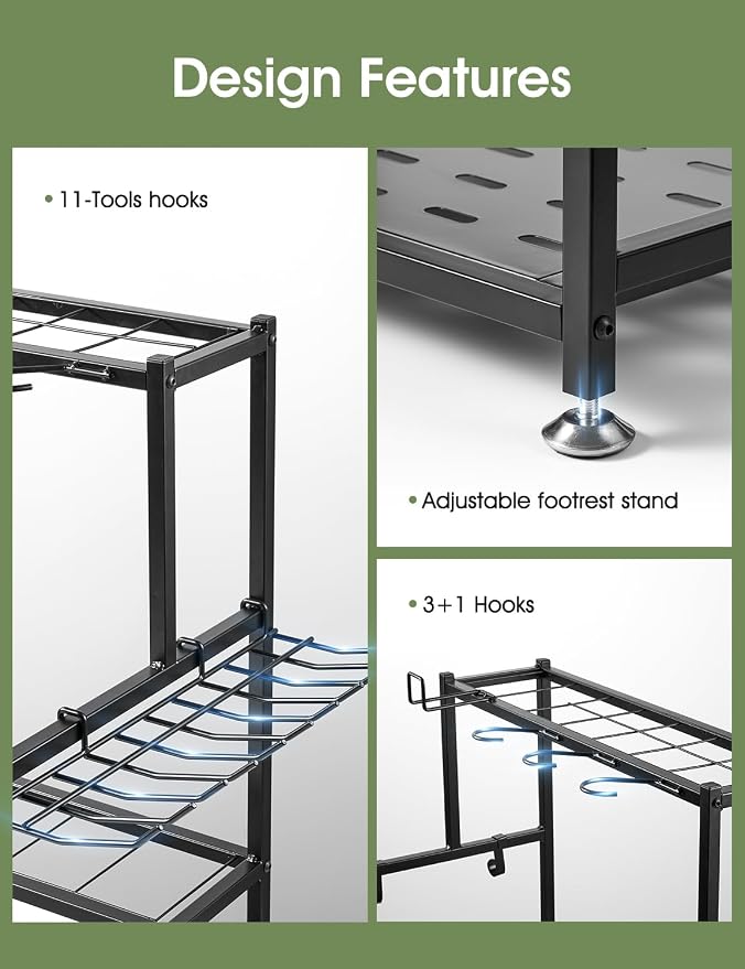 Garden Tool Organizer – Heavy-Duty Carbon Steel Storage Rack - Image 3