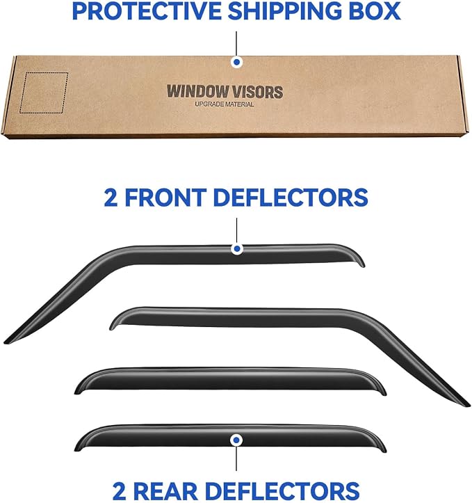 Window Visors Rain Guards for 2018-2025 Jeep Wrangler JL, Out-Channel Window - Image 5