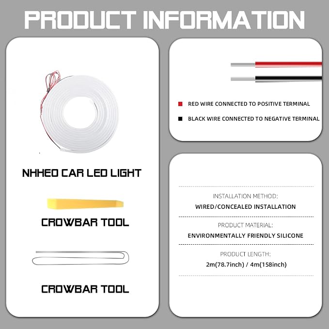 Car LED Strip Light For Trunk, 158Inch IP67 Silicone Waterproof Neon Light - Image 8