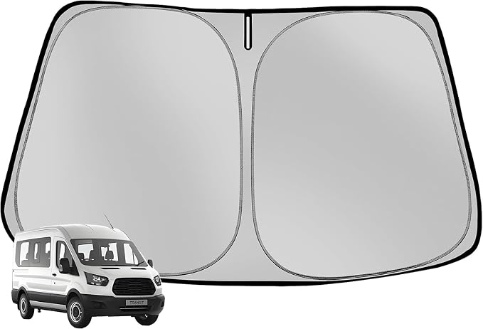 Windshield Sun Shade for 2015-2025 Ford Transit Wagon XL, Wagon XLT, Connect by Fonowka