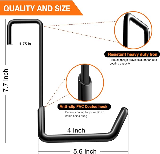 Rafter Hanger Hook Garage Bike Hooks Ladder Hanger Large S Hooks - Image 2
