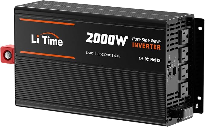 LiTime 2000W Pure Sine Wave Inverter 12V DC to 120V AC Converter by LiTime