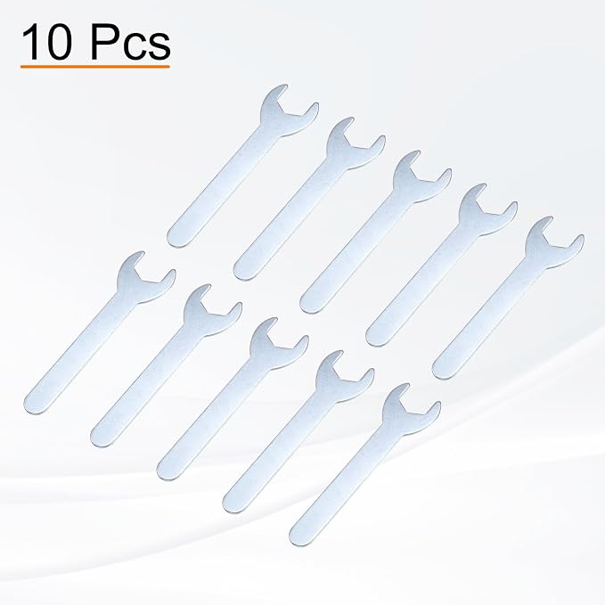 HARFINGTON 10pcs Small Wrench 17x108x2mm Metric U-Shaped Single Open Ended - Image 3
