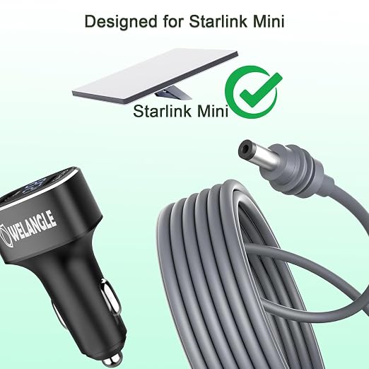 3 in 1 Car Power Cable for Starlink Mini Cigarette Lighter Adapter, Car Charger - Image 6