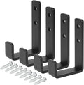 4 Pcs 4-3/8" Heavy Duty Black Steel J Hooks, Wall Mount Utility Hook by OTTFF