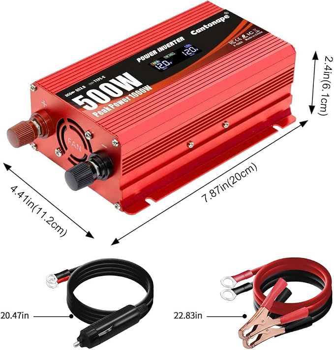 500 Watt Car Power Inverter DC 12V to 110V/120V AC Converter - Image 7