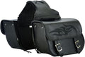 Dream Apparel Naked Cowhide Leather Motorcycle Saddle Bags Throw Over Saddlebags by DreamApparel