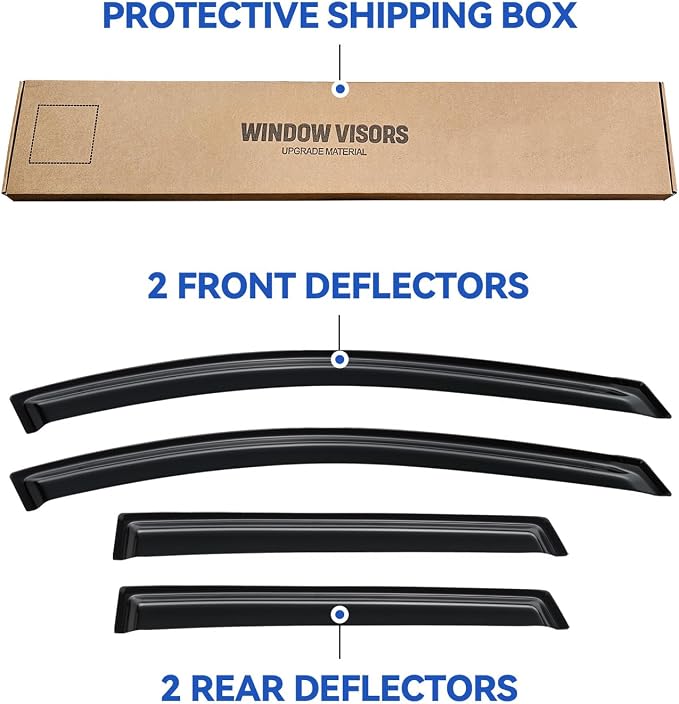 Window Visors Rain Guards for 2009 2010 2011 2012 2013 Nissan Rogue, - Image 5