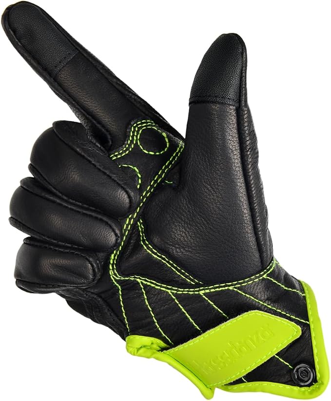 Harssidanzar Women's Motorcycle Gloves, Leather Motorcycle Gloves, Motorbike - Image 3