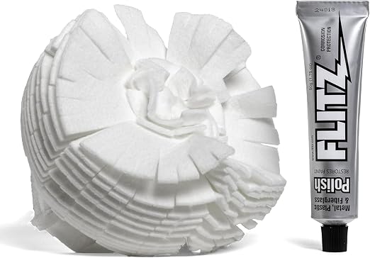 Flitz Buff Ball w/ 1.76oz Metal Polish Paste - 5in Drill Buffer Polisher by FlitzInternationalLTD