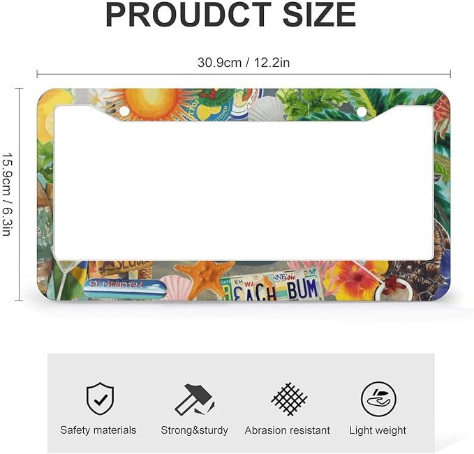 Summer Beach License Plate Frames - Image 2