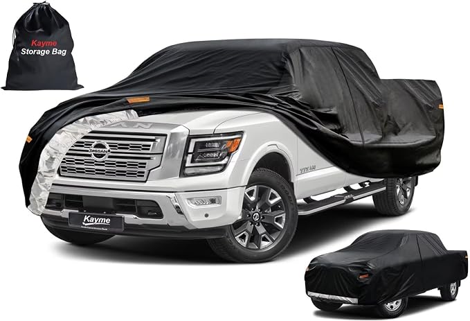 Kayme Truck Cover Custom Fit Nissan Titan King Cab Short Bed. Full Exterior by kayme
