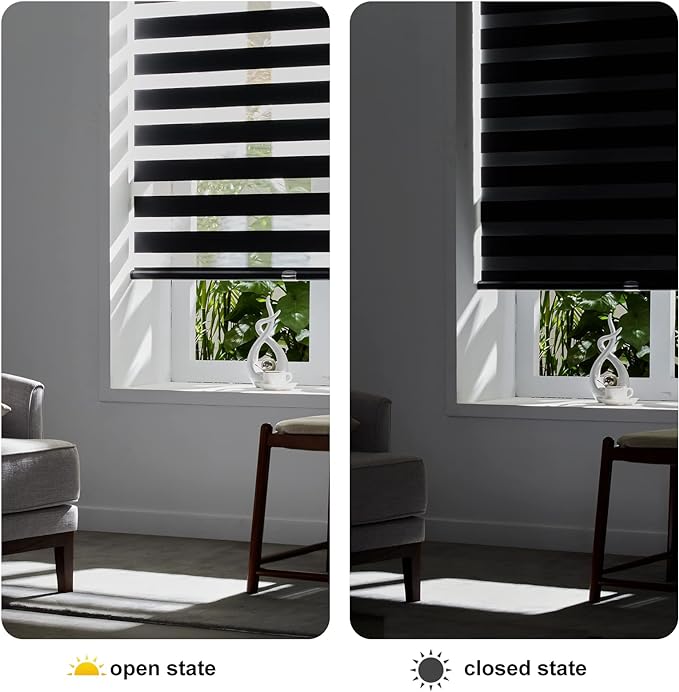 Persilux Cordless Zebra Blinds for Windows Free-Stop Roller Window Shades Dual - Image 5