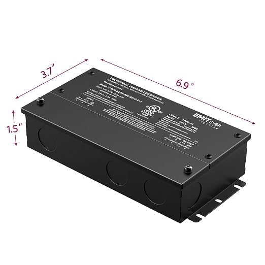 EMITEVER 60W Dimmable LED Driver, 24V Triac Dimmable Power Supply, AC to DC - Image 3