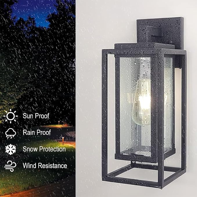 14" Outdoor Wall Light Fixtures Waterproofed Exterior Lantern W/Sturdy - Image 4
