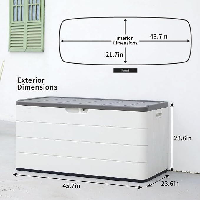 Premium Pro Edition 100 Gallon Lockable Resin Deck Box, Waterproof & - Image 2