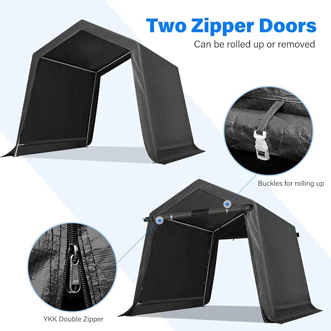 ADVANCE OUTDOOR 6x6 ft Storage Shelter Outdoor Portable Shed - Image 3