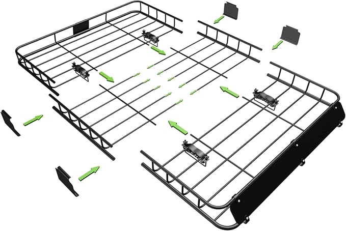 WEIZE Roof Rack Carrier Basket Universal Rooftop 54" x 34" x 6" + Waterproof Bag - Image 4