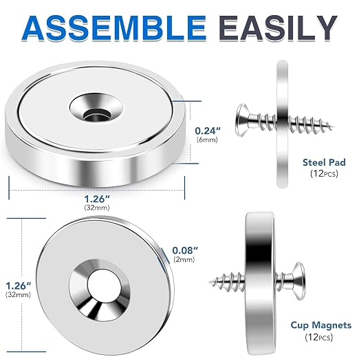 MIKEDE Strong Magnets with Hole, 100lb Heavy Duty Neodymium Magnet with - Image 2