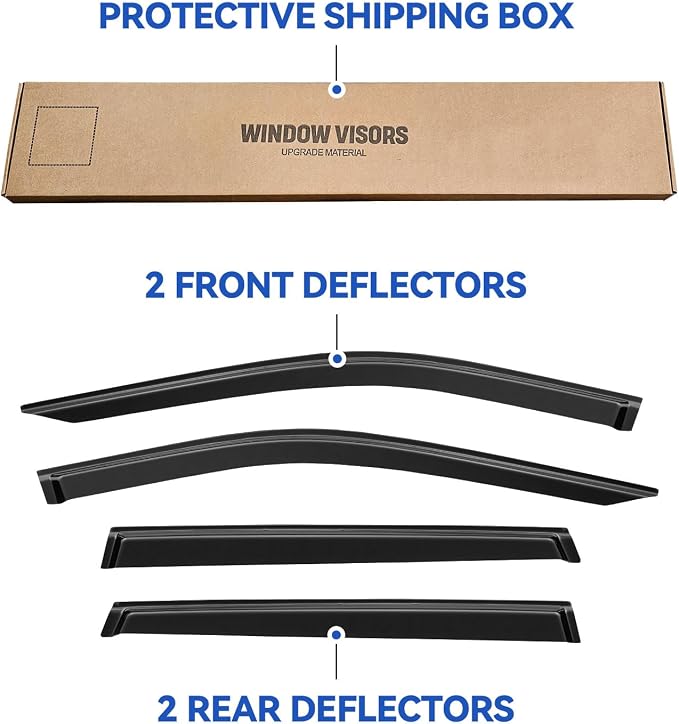Window Visors Rain Guards for 2017-2025 Jeep Compass, Out-Channel Window Vent - Image 5