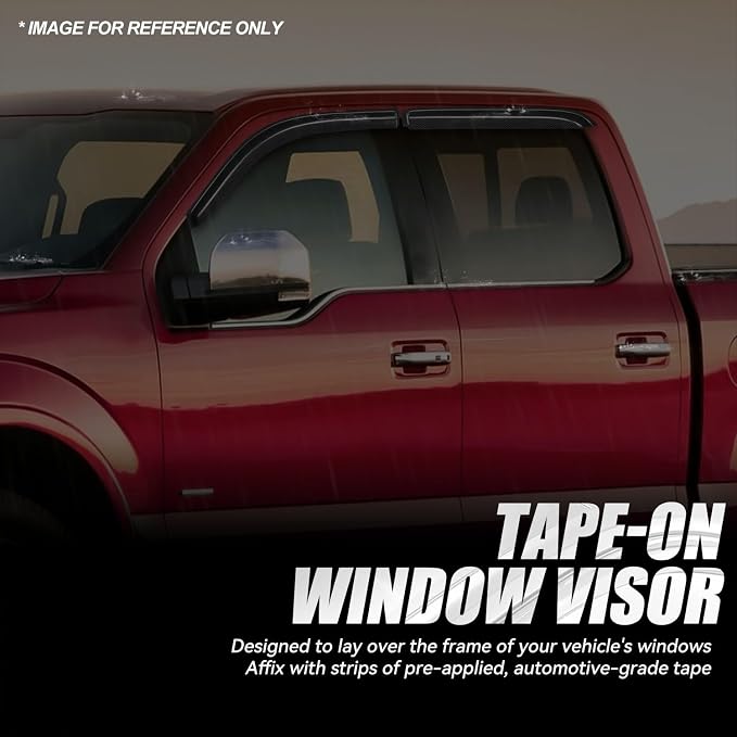 Auto Dynasty 4Pcs Carbon Fiber Pattern Window Visors Compatible - Image 3