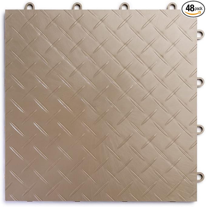Big Floors RaceDeck Diamond Plate Design, Durable Interlocking Modular Garage by BigFloors