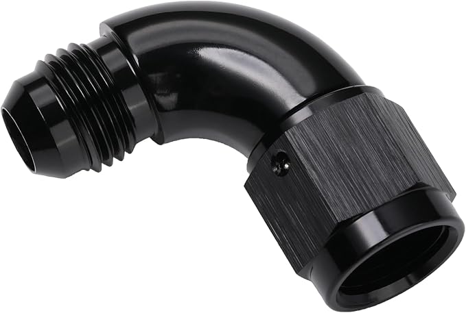 90 Degree 6AN Male to 6AN Female Swivel Full Flow Fitting Adapter Coupler - Image 4
