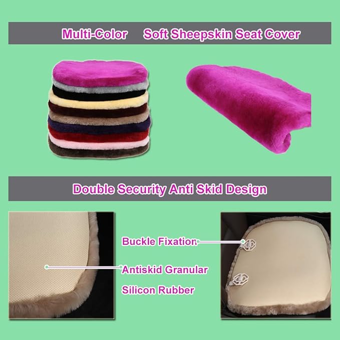 Fluffy Genuine Australia Sheepskin Car Seat Cover - Image 6