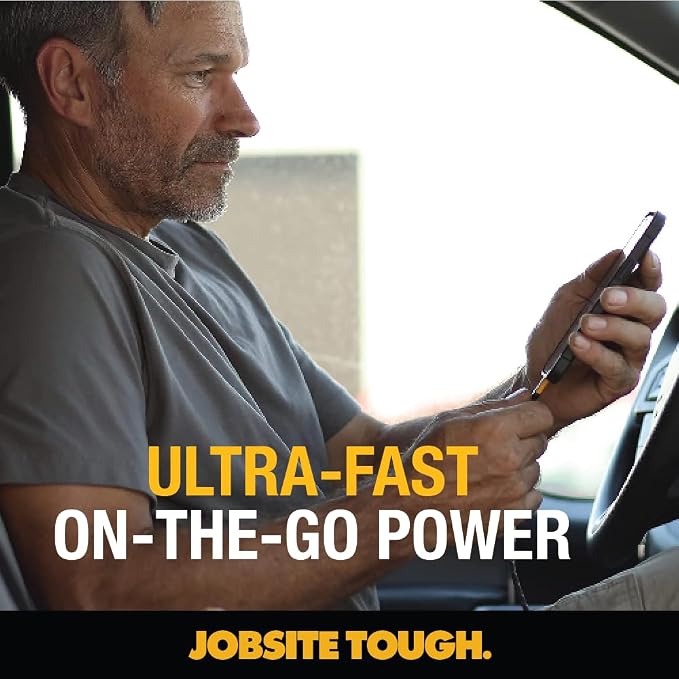 DEWALT Heavy Duty USB + USB C Car Charger Adapter, 49.5W Cigarette Lighter USBA - Image 7