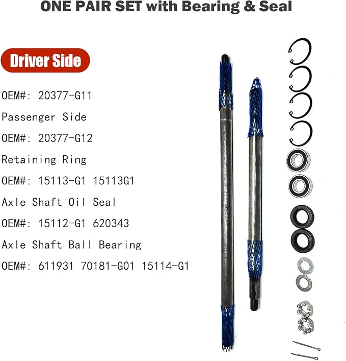 LOSTAR Golf Cart Driver/Passenger Side Rear Axle Shaft - Image 3