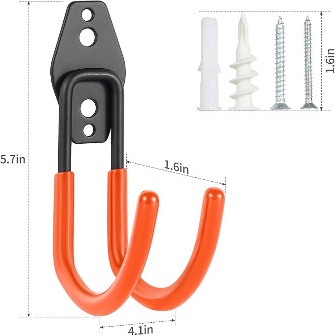 Hose Hanger Wall Mount 2 Pack, Heavy Duty Hose Holder - Image 2