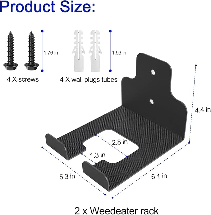 Weed Eater Rack Garage Wall Organizer, Weedeater Hanger Wall Mount - Image 3